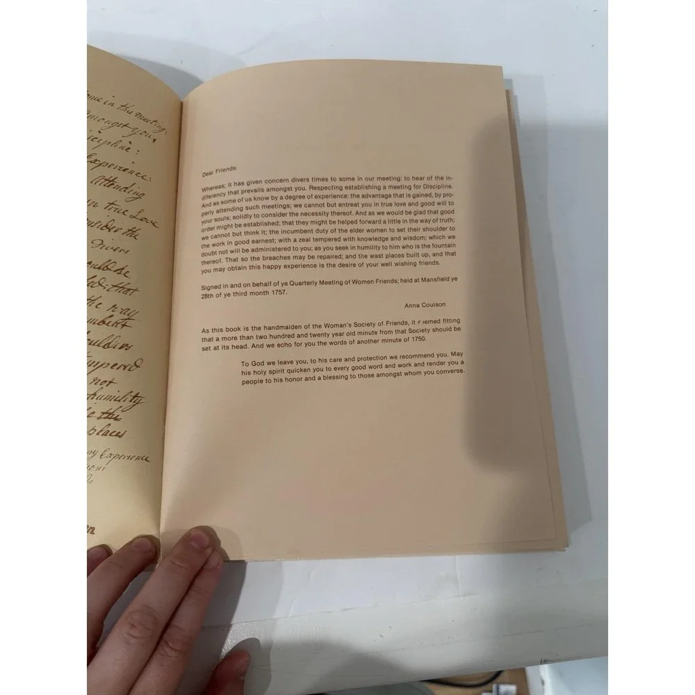 A Quaker Cook Book 1980 Hardcover First Friends Church Whittier 1st edition